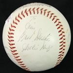 1960s Willie Mays Duke Snider Juan Marichal Signed ONL Giles Baseball (*JSA*)