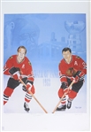 1983 Bobby Hull Stan Mikita Chicago Blackhawks Signed 26" x 40" Hall of Fame Lithograph (JSA) 1282/1983