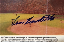 1997 Lew Burdette Milwaukee Braves Signed 15 x 23.5 Laminated Milwaukee Journal Sentinel Commemorative Pages - Lot of 2 (JSA)