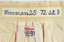 1972 Ed Herrmann Chicago White Sox Signed Game Worn Home Uniform Pants (MEARS LOA/JSA)