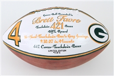 2007 Brett Favre Green Bay Packers ONFL Goodell 421st Touchdown Presentation Football (MEARS LOA) 2/6