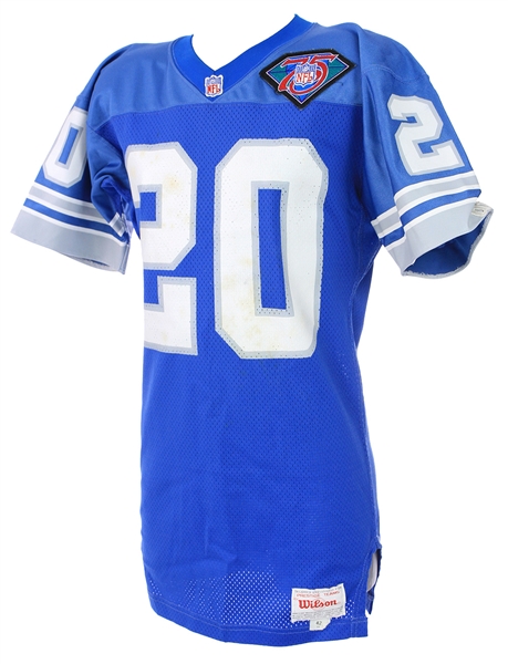 1992-94 Barry Sanders Detroit Lions Home Jersey (MEARS LOA)