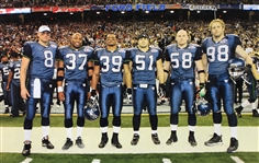 2006 Lofa Tatupu Seattle Seahwaks Super Bowl XL Game Equipment - Lot of 4 w/ Skull Cap, Glove & Sock Covers (MEARS LOA)   