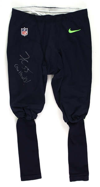 2015-17 Frank Clark Seattle Seahawks Signed Game Worn Uniform Pants (MEARS LOA/JSA)