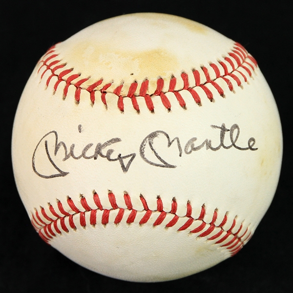 1980s Mickey Mantle New York Yankees Signed Baseball (JSA)