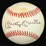1980s Mickey Mantle New York Yankees Signed Baseball (JSA)