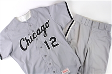1993 Mike Huff Chicago White Sox Game Worn Road Uniform (MEARS LOA)