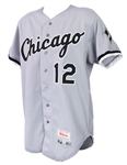 1993 Mike Huff Chicago White Sox Game Worn Road Uniform (MEARS LOA)