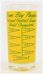 1963 Green Bay Packers NFL World Champions Drinking Glass
