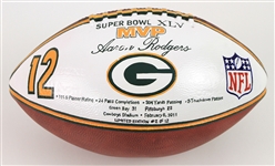 2011 Aaron Rodgers Green Bay Packers ONFL Goodell Super Bowl XLV MVP Painted Football (MEARS LOA) 2/12