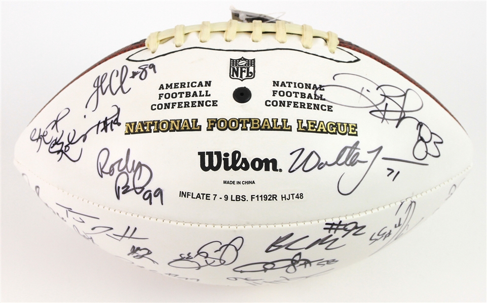 2008 Seattle Seahawks Multi Signed ONFL Tagliabue Autograph Panel Football w/ 29 Signatures Including Walter Jones, Marcus Trufant, Deion Branch & More (*JSA Full Letter*)