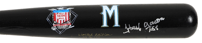 1998 Hank Aaron Milwaukee Brewers Signed Rawlings Adirondack Inaugural NL Season Painted Bat (JSA) 44/100