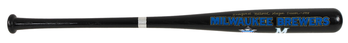 1998 Hank Aaron Milwaukee Brewers Signed Rawlings Adirondack Inaugural NL Season Painted Bat (JSA) 44/100