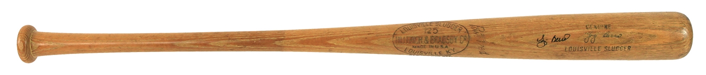 1951-57 Yogi Berra New York Yankees Signed H&B Louisville Slugger Professional Model Game Used Bat (MEARS A8 & PSA/DNA GU7 & JSA)