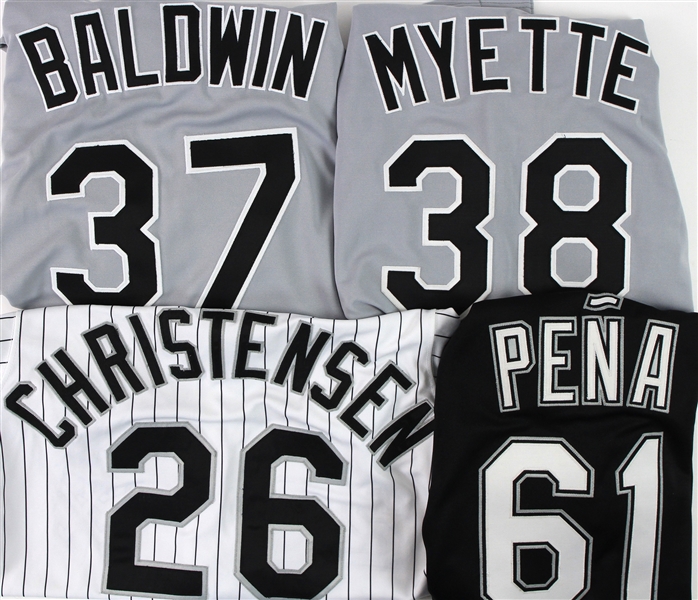 2000 Chicago White Sox Game Worn Jerseys - Lot of 4 w/ James Baldwin, Aaron Myette, Jesus Pena & More (MEARS LOA)