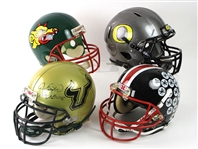 1990s-2010s Football Helmet Collection - Lot of 4 w/ Oregon Ducks, Ohio State Buckeyes, Jim Leavitt Signed & More (MEARS LOA/JSA)