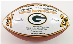 2011 Green Bay Packers Super Bowl XLV Champions ONFL Goodell Painted Football (MEARS LOA) 2/45