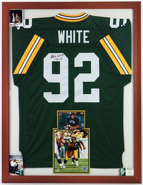 1990s Reggie White Green Bay Packers 33" x 43" Framed Signed Jersey Display (JSA)
