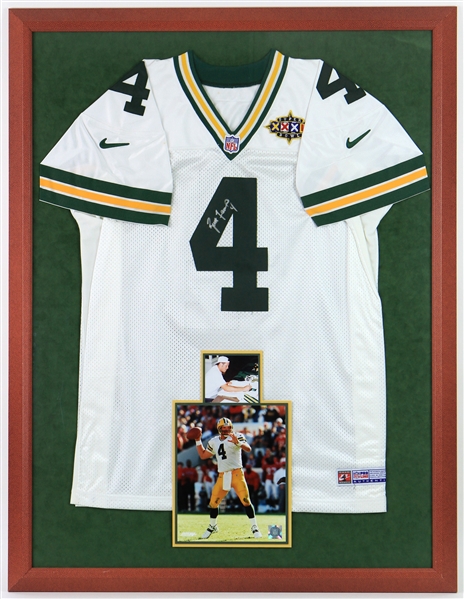 1998 Brett Favre Green Bay Packers 33" x 43" Framed Signed Jersey Display (JSA)