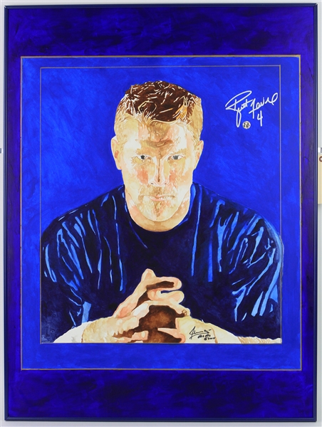 2004 Brett Favre Green Bay Packers 30" x 40" Framed Signed Art Work (JSA)