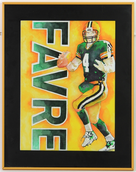 2000s Brett Favre Green Bay Packers Artisit Signed Canvas & Framed Lithograph Collection - Lot of 6