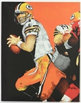 2000's Brett Favre Green Bay Packers Artisit Signed Canvas & Framed Lithograph Collection - Lot of 6