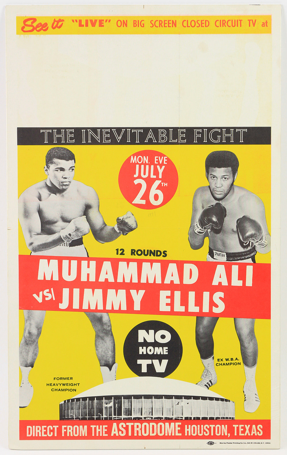 Lot Detail - 1971 Muhammad Ali Jimmy Ellis Heavyweight Title Bout 13.5 ...