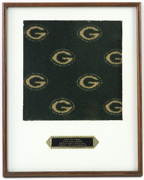 1967 Green Bay Packers 16.5" x 20.5" Framed Locker Room Carpet Section (MEARS LOA)