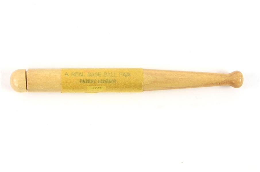 1950s Milwaukee Braves Baseball Bat w/ Retractable Paper Fan