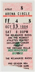 1984 (October 13) Michael Jordan Chicago Bulls Rookie Season Exhibition Game Ticket Stub