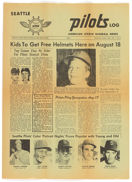 1969 (Sept.-Oct.) Seattle Pilots "Pilots Log" American League Baseball Newsletter
