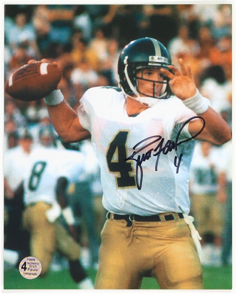 1990s Brett Favre Southern Miss Golden Eagles Signed 8" x 10" Photo 