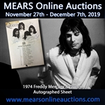 1974 Freddie Mercury Brian May Roger Taylor John Deacon Queen Band Signed 8.25" x 11.75" Handbill (JSA)