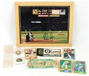 1950s-90s Baseball Memorabilia Collection - Lot of 10 w/ Nolan Ryan Signed Photo, World Series Tickets, Trading Cards & More (JSA)