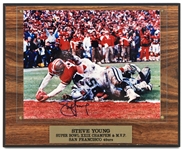 1990's Johnny Unitas Ken Stabler Steve Young Signed Display/Framed Photo Collection - Lot of 3