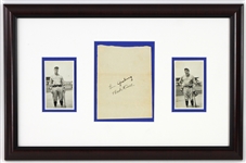 1927-28 Babe Ruth Lou Gehrig New York Yankees 14 x 21 Framed Display w/ Dual Signed Cut (Full PSA Letter/DNA)