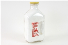 1960s Hermes Dairy Green Bay "The Milk Of Champions" Half Gallon Milk Bottle 