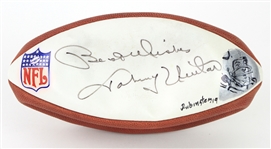 2000s Johnny Unitas Baltimore Colts Signed ONFL Tagliabue Autograph Panel Football w/ Illustration (*Full JSA Letter*)