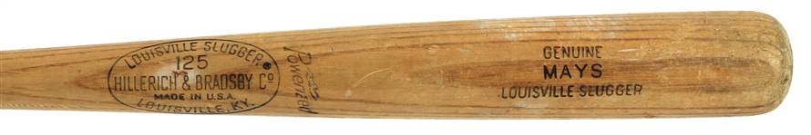 1965 Willie Mays San Francisco Giants H&B Louisville Slugger Professional Model Game Used Bat (MEARS A8) Gifted by Mays to Union Boss