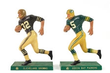 1960s Jim Brown Paul Hornung 7.75" Green Base Hartland Statue Rushing Figures