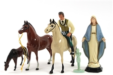 1940s-50s Hartland Figure Collection w/ Kilroy Was Here Original Hartland Figure, Wyatt Earp & More