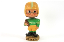 1965-68 Green Bay Packers 7.25" Gold Base Vintage Nodder "Hard To Find Toes Up Version"