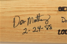 1983-89 Don Mattingly (signed) George Bell Louisville Slugger Professional Model Bat Collection - Lot of 2 (MEARS LOA/JSA)
