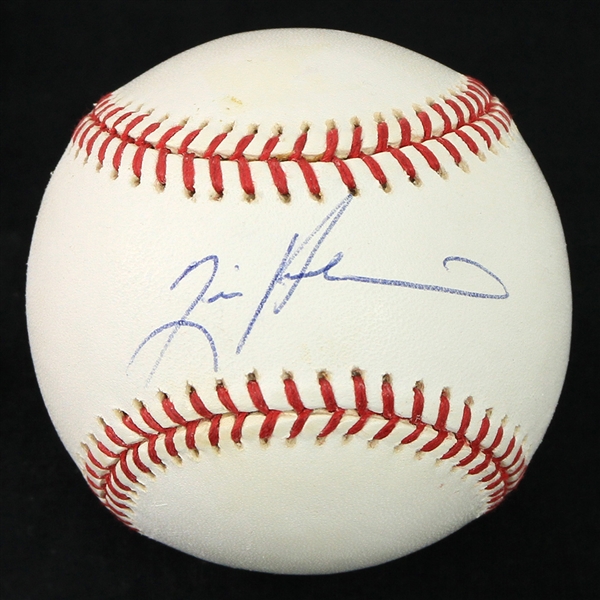 2000-04 Tim Hudson Oakland Athletics Signed OML Selig Baseball (JSA)