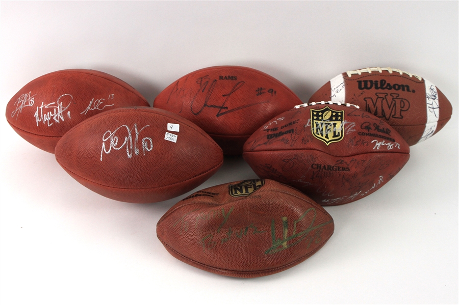 2000s Multi Signed Football Collection - Lot of 6 w/ Super Bowl LI & More