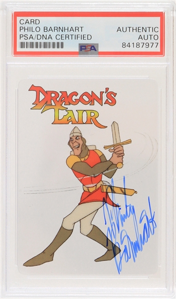 2019 Philo Barnhart Dragons Lair Signed Animation Cell Trading Card (PSA Slabbed)