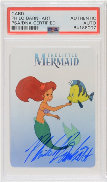 2019 Philo Barnhart The Little Mermaid Signed Animation Cell Trading Card (PSA Slabbed)