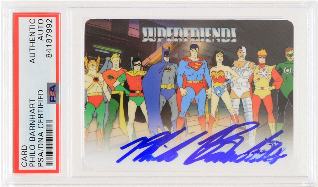 2019 Philo Barnhart Superfriends Signed Animation Cell Trading Card (PSA Slabbed)