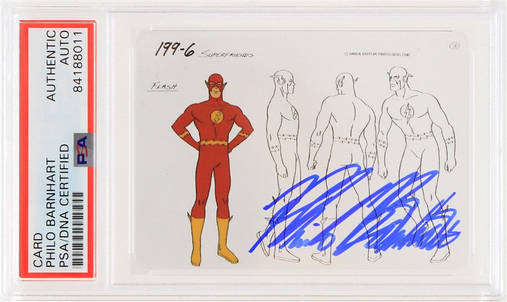 2019 Philo Barnhart The Flash Signed Animation Cell Trading Card (PSA Slabbed)