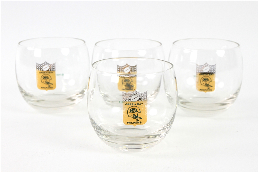 1968 Green Bay Packers Rocks Glasses - Lot of 4